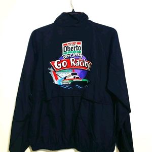 Oberto beef jerky windbreaker jacket.
